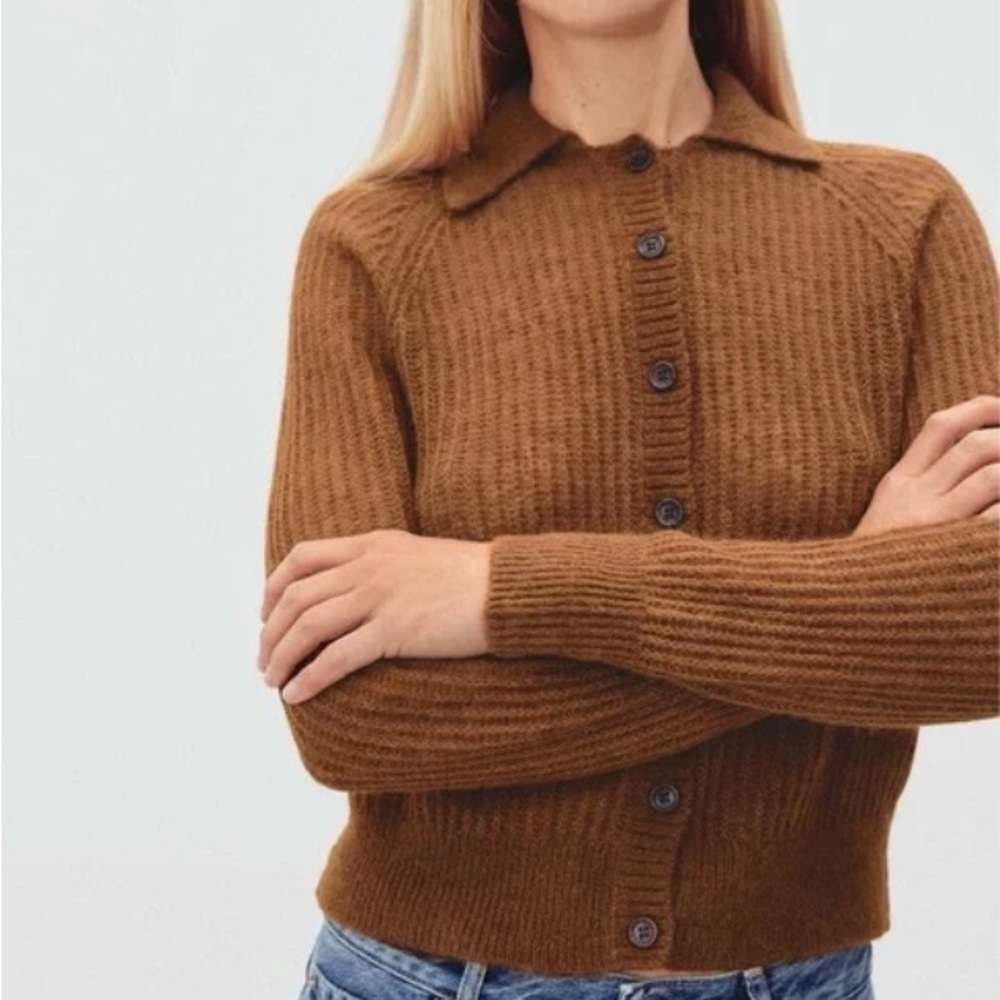 Everlane Alpaca Collared Cardigan
